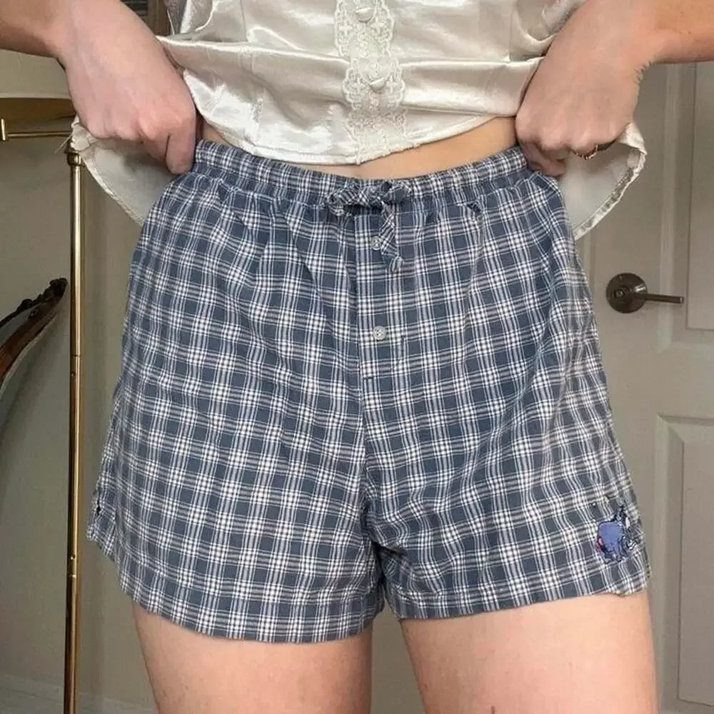 Disney Store Eeyore Plaid Lounge Shorts - Picture 2 of 7